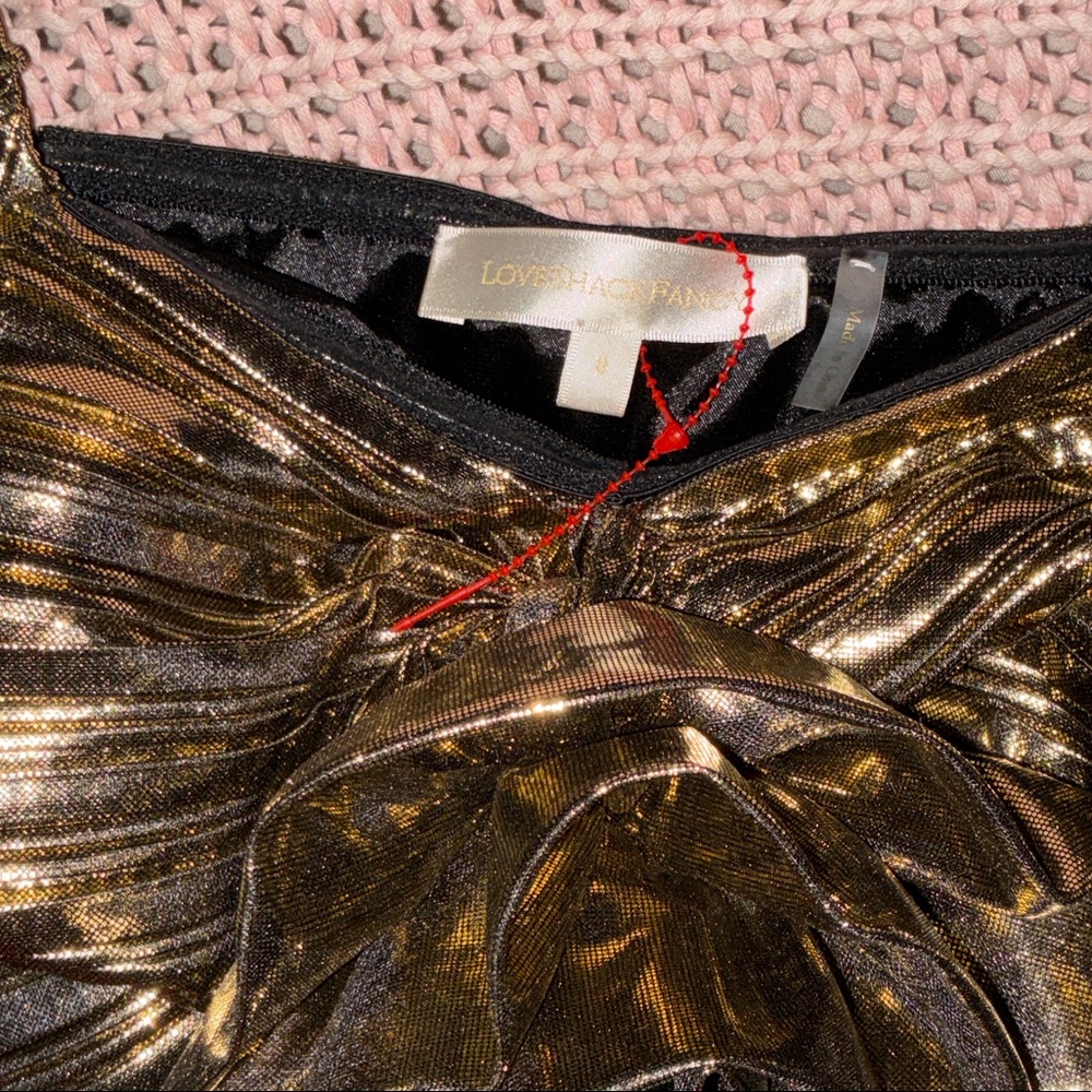 Loveshackfancy brand, new gold, mini dress, beautiful!